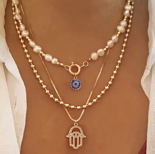 Collar triple cadena