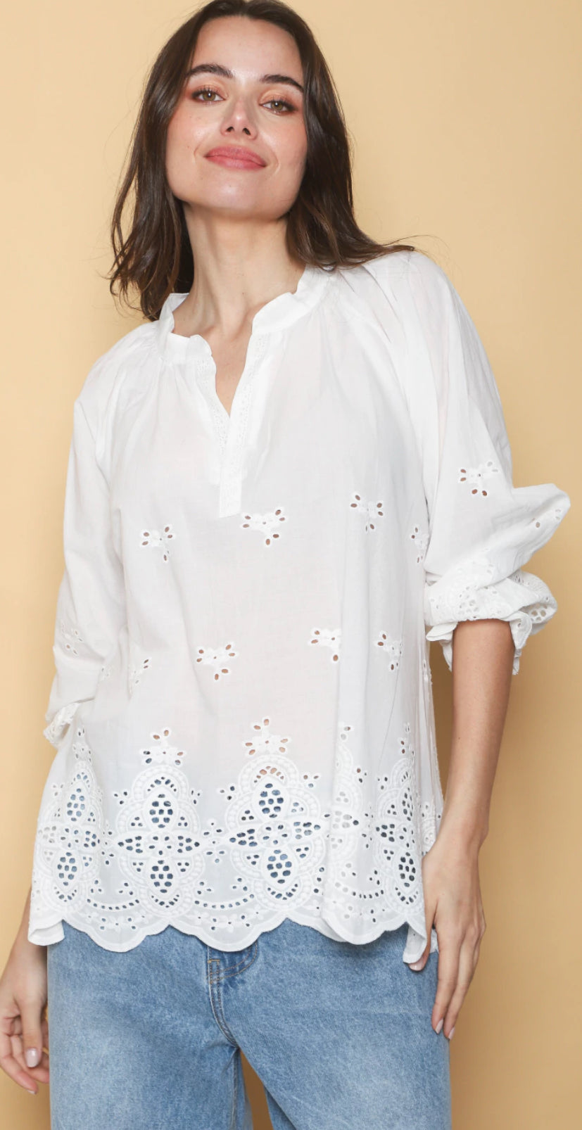 Camisa bordado calado