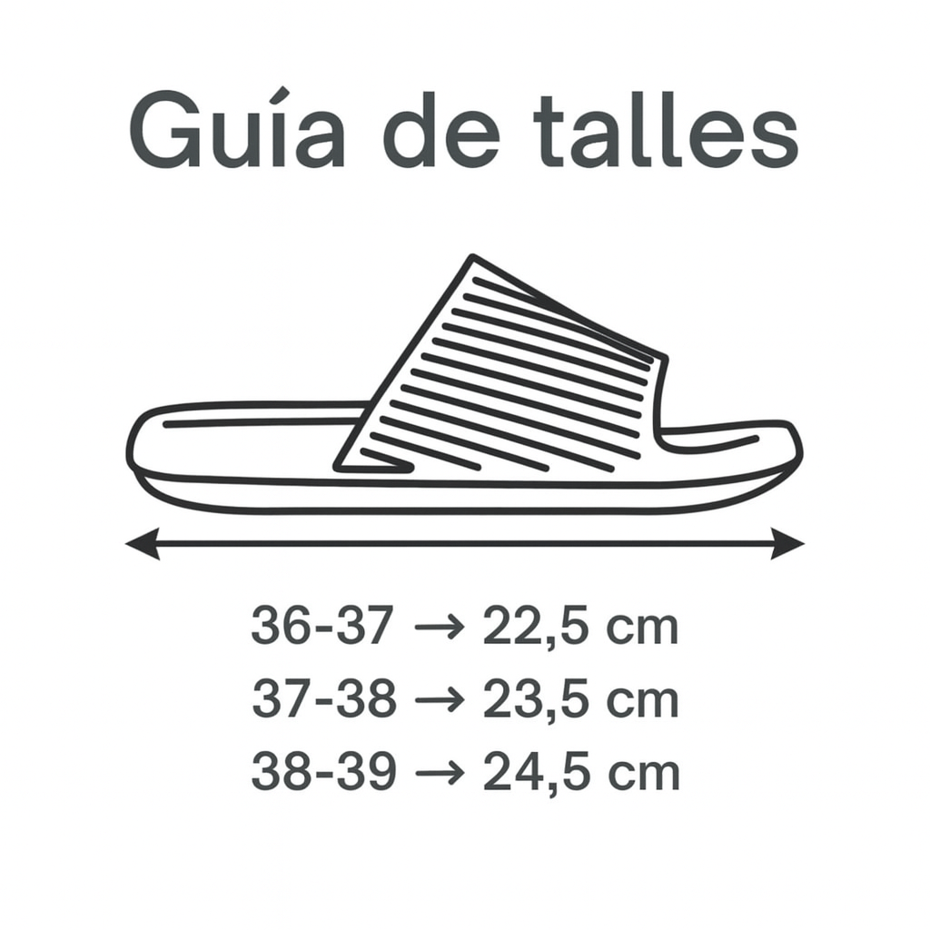 Chancla de goma VER FOTO GUÍA DE TALLES