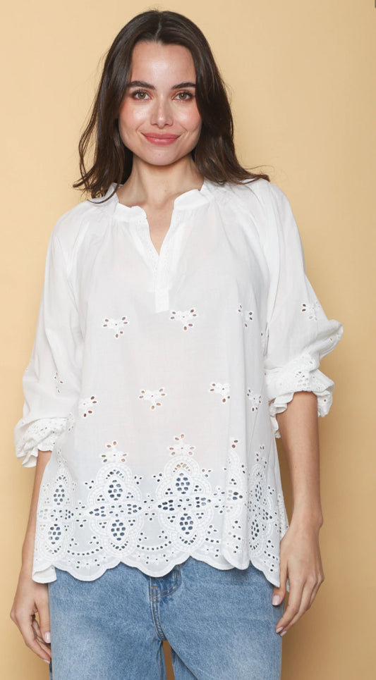 Camisa bordado calado