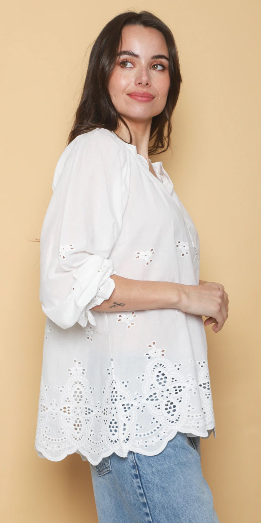 Camisa bordado calado