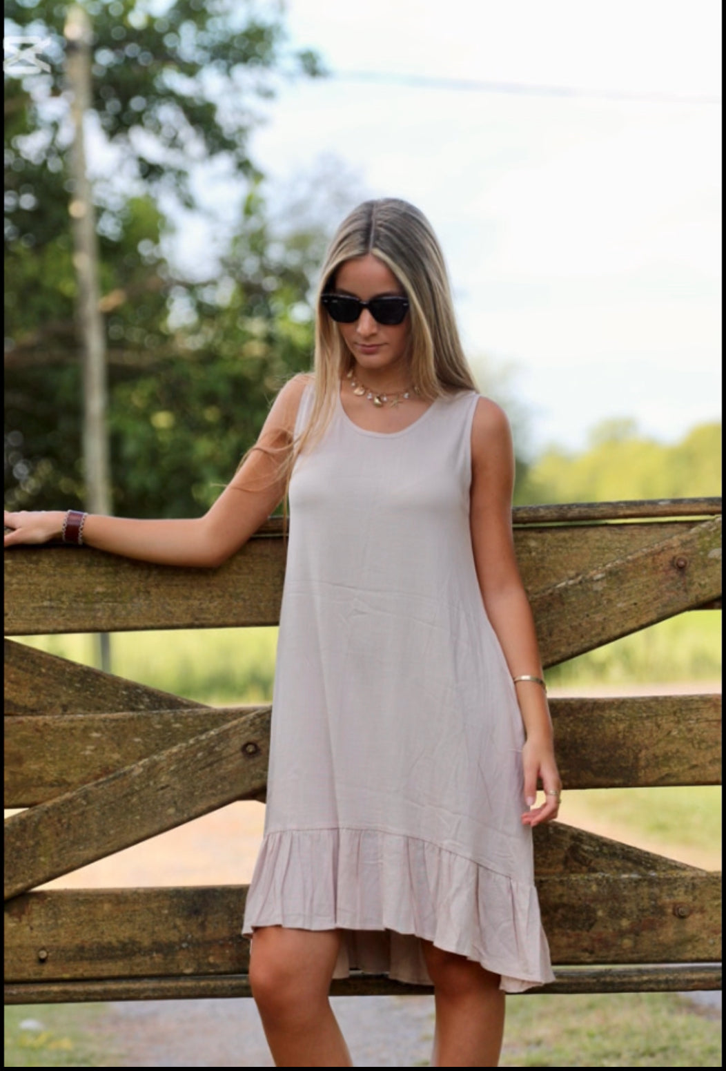 Vestido en lino semi elastizado oversize