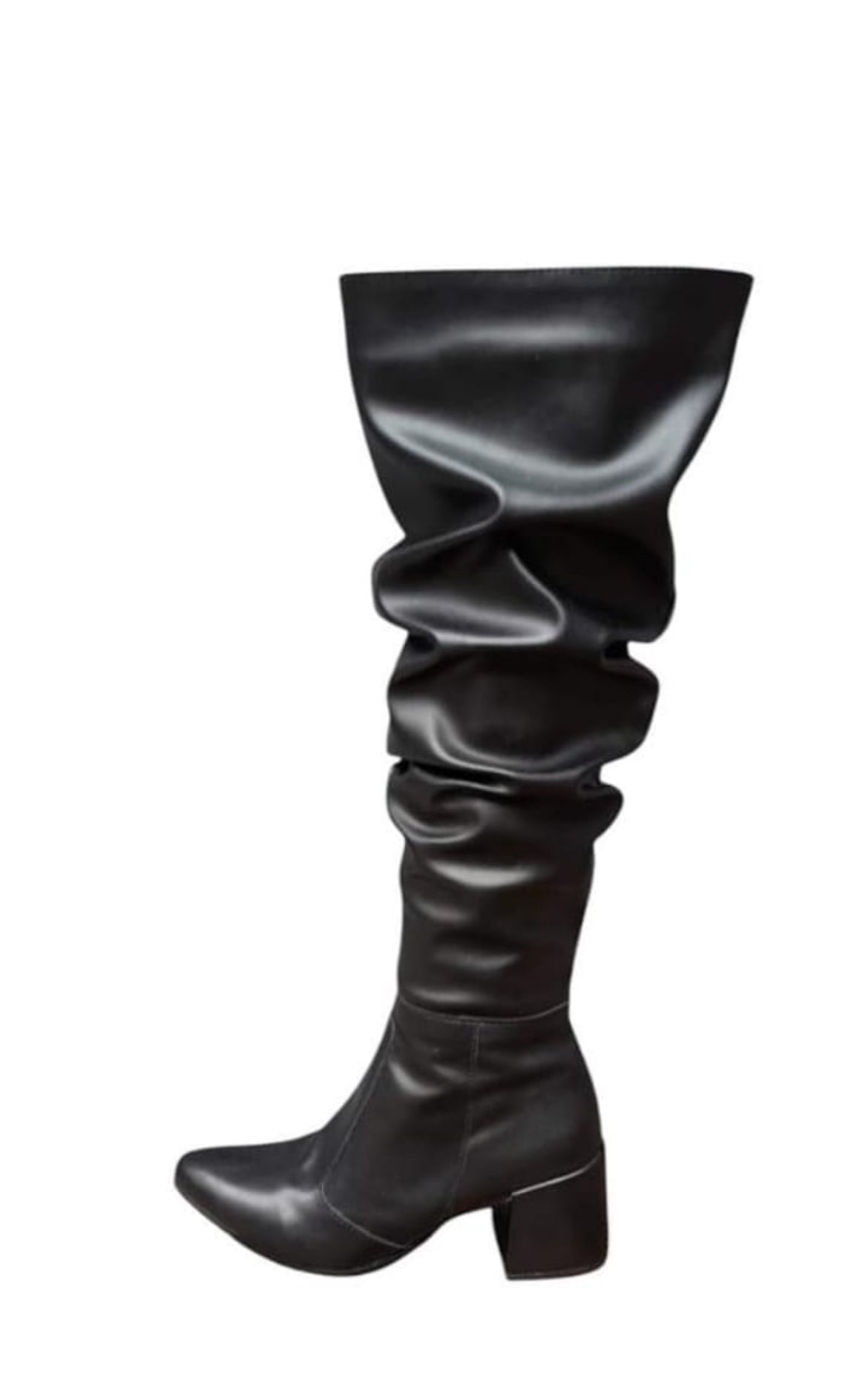 Bota caña arrugada taco 6 cm