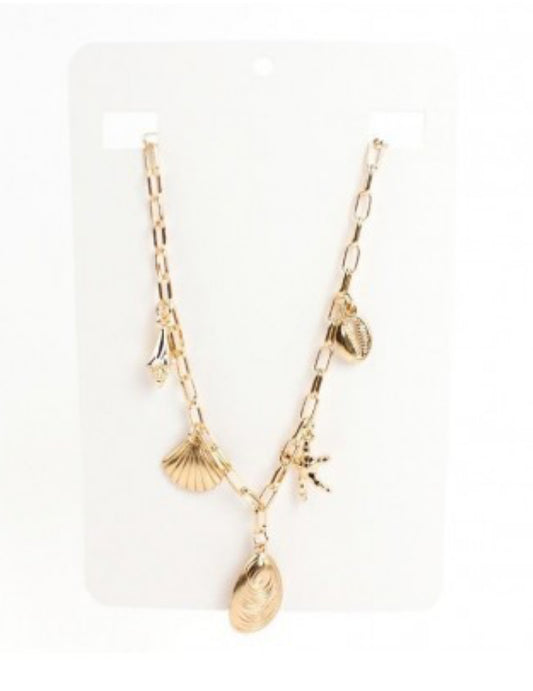 Cadena brillante dijes mar